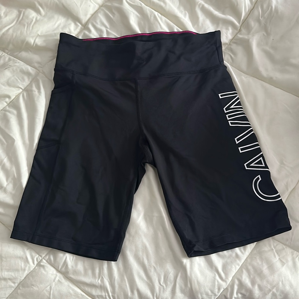 Black knee length biker short